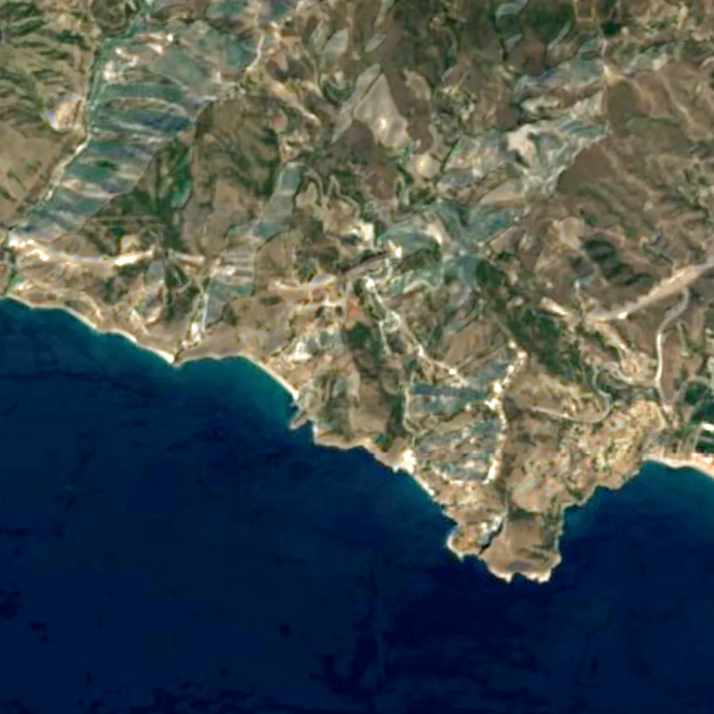 Acantilados de Maro-Cerro Gordo seen from above (Sentinel-2)