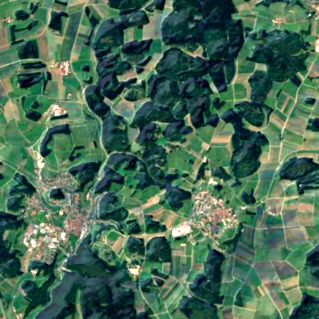 Baggerseen Krauchenwies/Zielfingen seen from above (Sentinel-2)