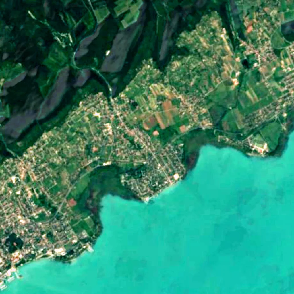 Balaton Uplands National Park seen from above (Sentinel-2)