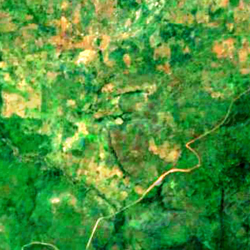 Bomfobiri Wildlife Sanctuary seen from above (Sentinel-2)