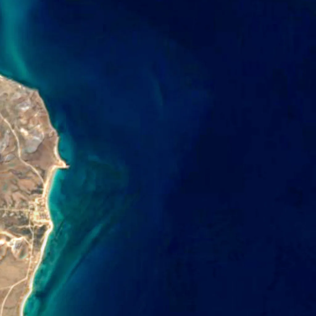 Cabo Pulmo National Park seen from above (Sentinel-2)