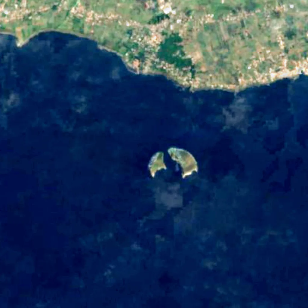 Cabras Islets seen from above (Sentinel-2)