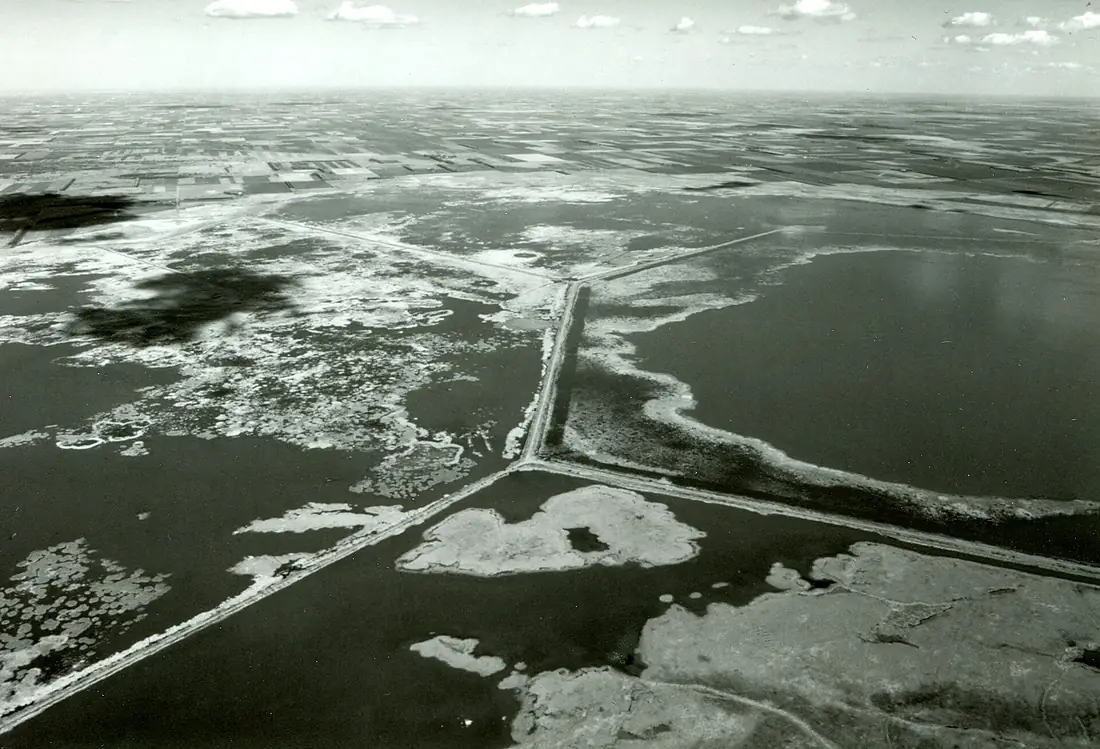 Wetlands and Wildlife Scenic Byway - Aerial View of Cheyenne Bottoms Wildlife Area - NARA - 7722782