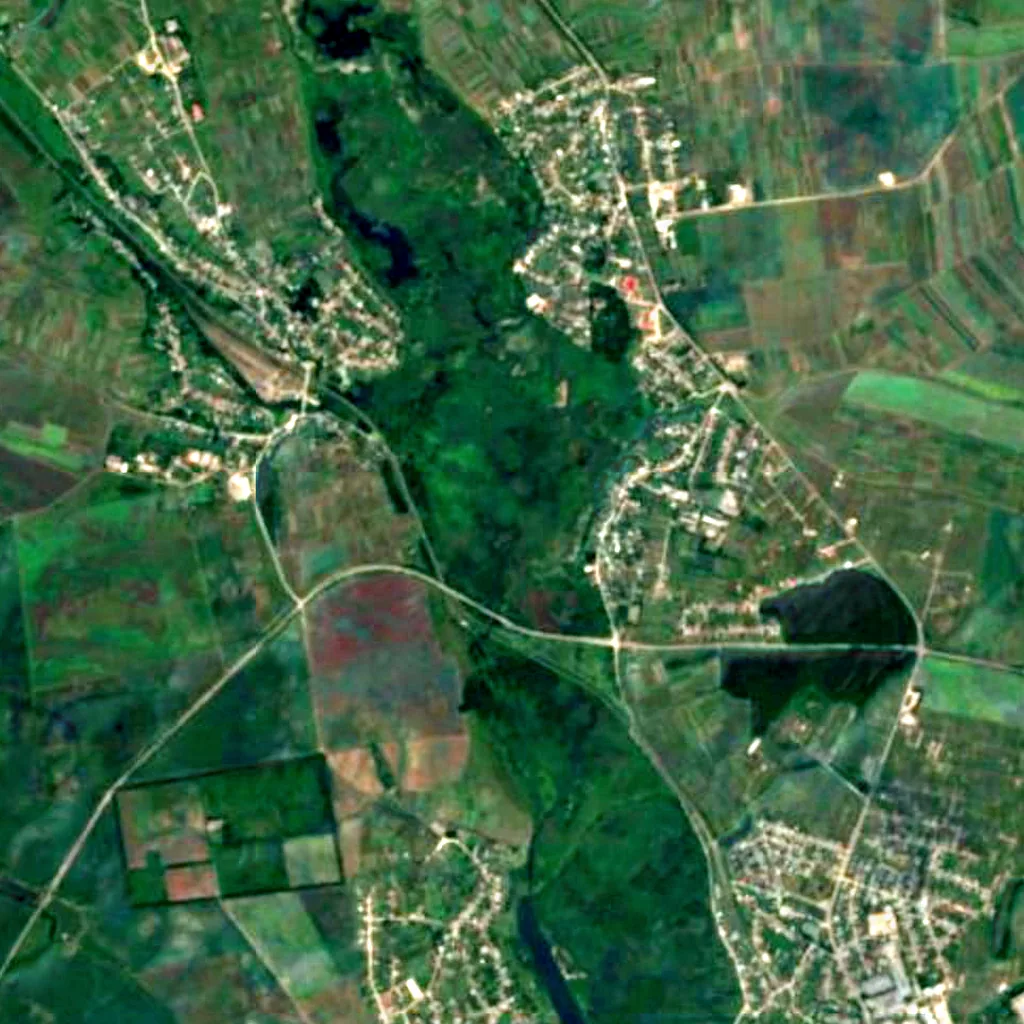 Chystyliv sanctuary seen from above (Sentinel-2)