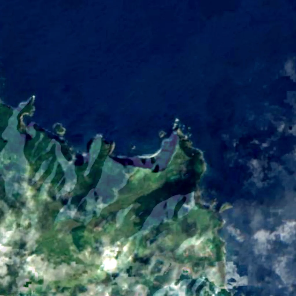Costa Nordeste - Ilha das Flores seen from above (Sentinel-2)