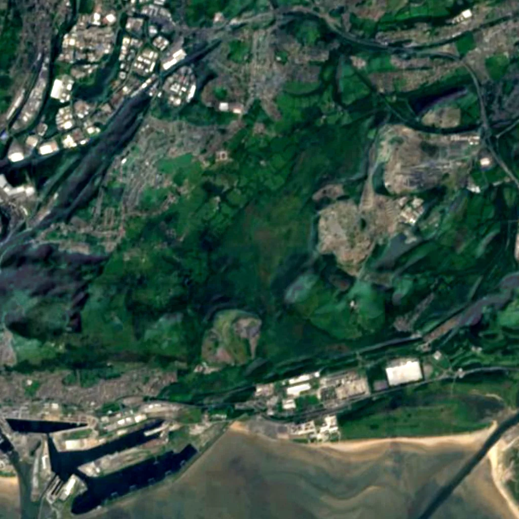 Crymlyn Bog seen from above (Sentinel-2)
