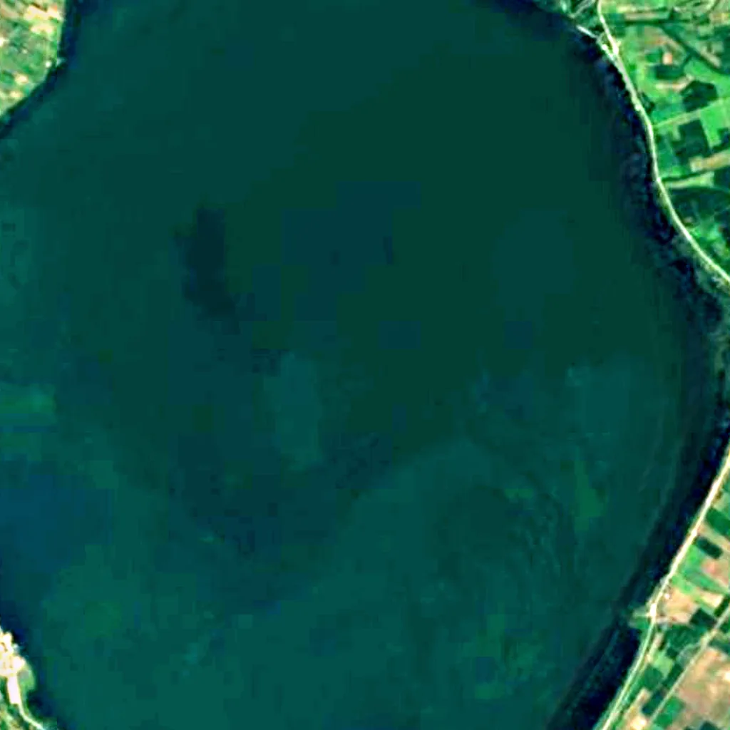 Dojran Lake seen from above (Sentinel-2)