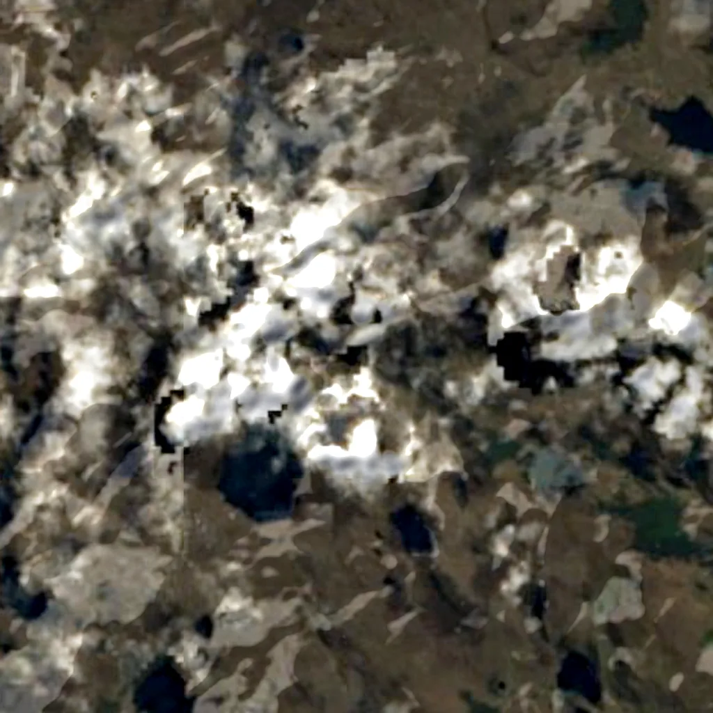 El Cajas National Park seen from above (Sentinel-2)