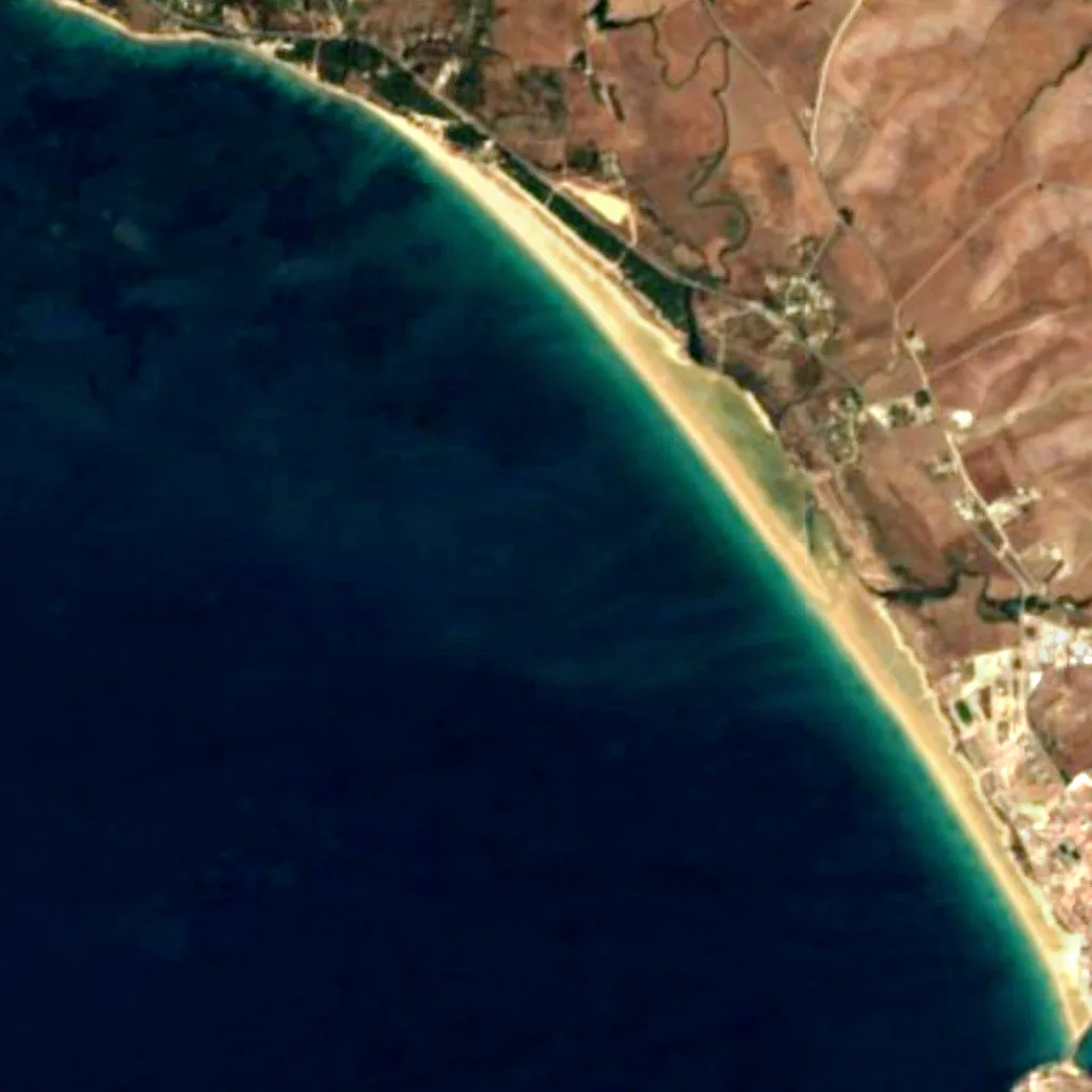 El Estrecho Natural Park seen from above (Sentinel-2)