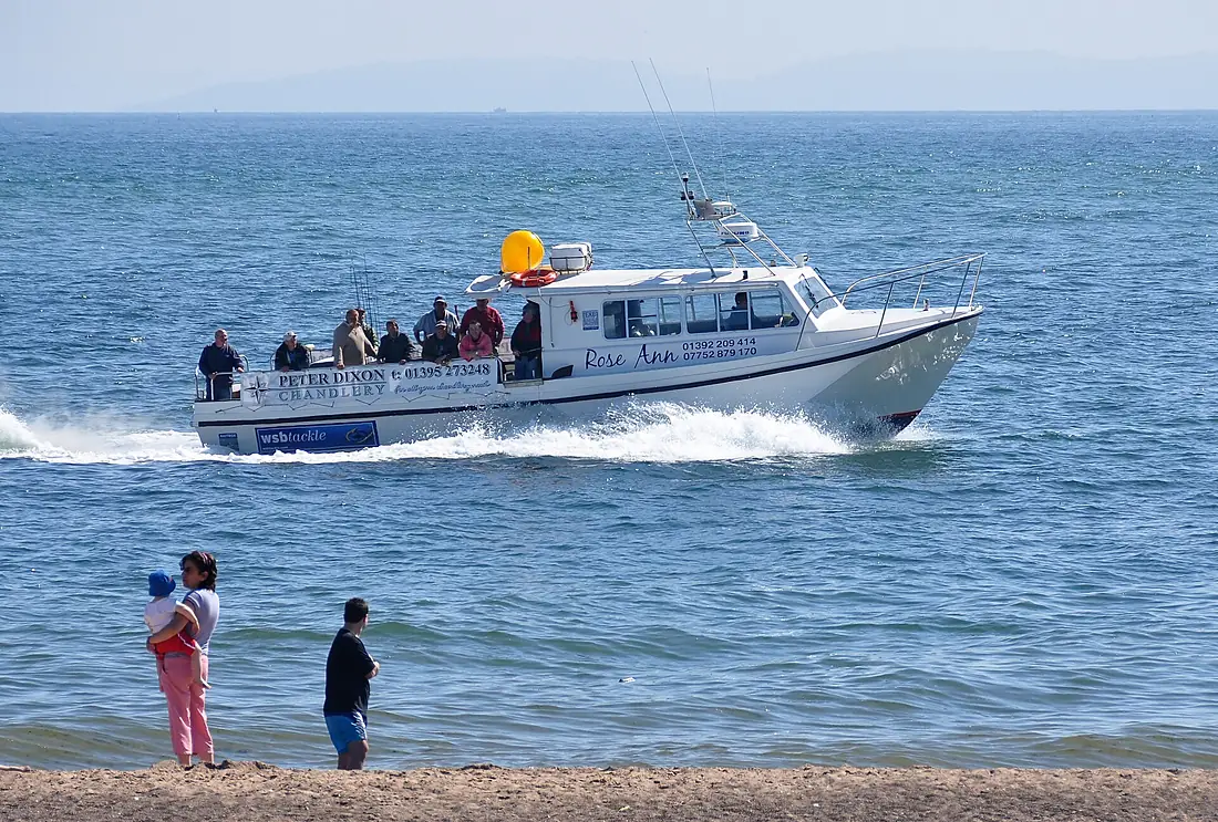 Boat off Exmouth beach