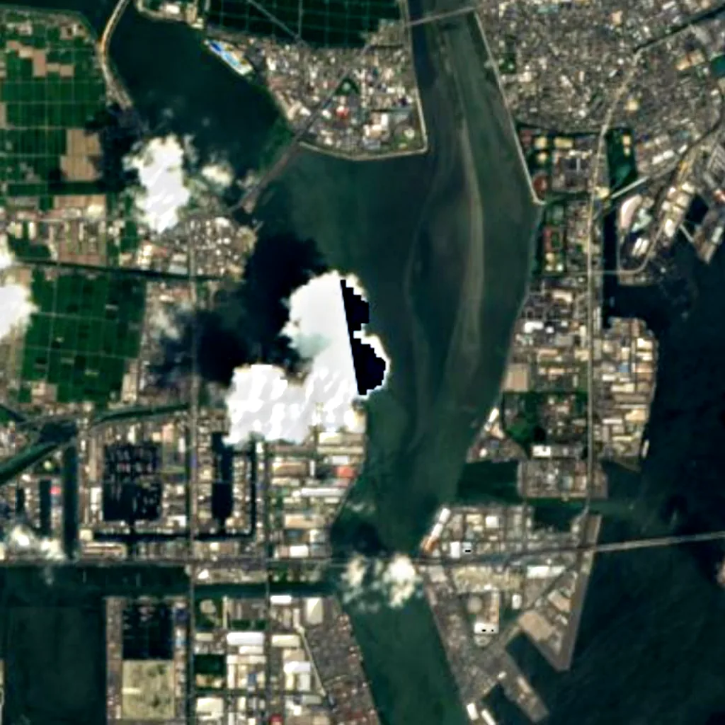 Fujimae-higata seen from above (Sentinel-2)