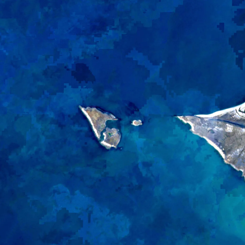 Gåsøyane Bird Sanctuary seen from above (Sentinel-2)