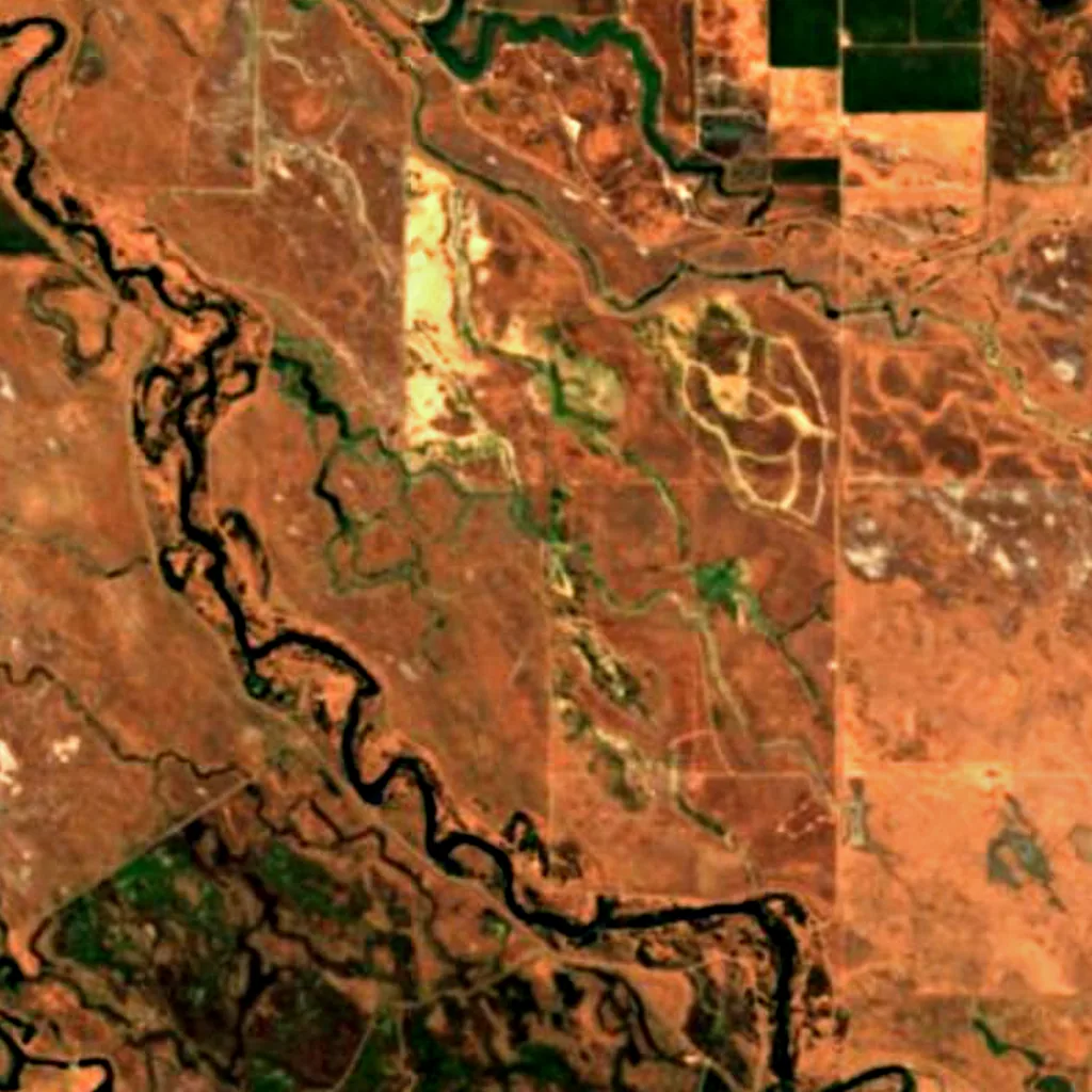 Grasslands Wildlife Management Area seen from above (Sentinel-2)