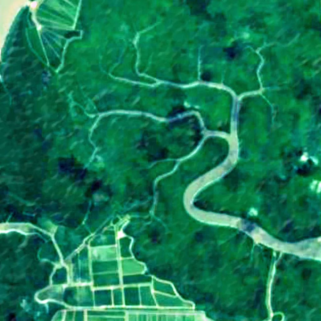 Gulf of Guayaquil-Tumbes mangroves seen from above (Sentinel-2)