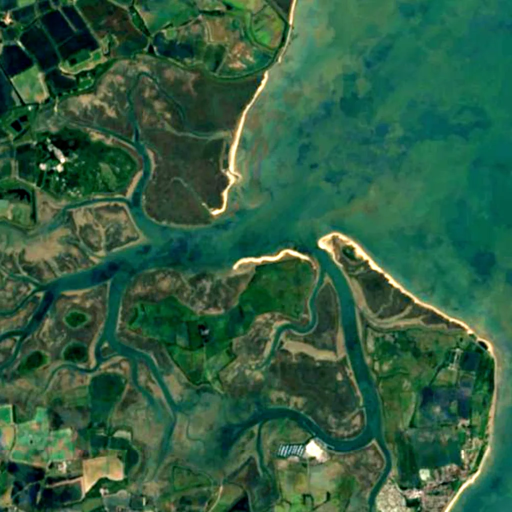 Hamford Water seen from above (Sentinel-2)