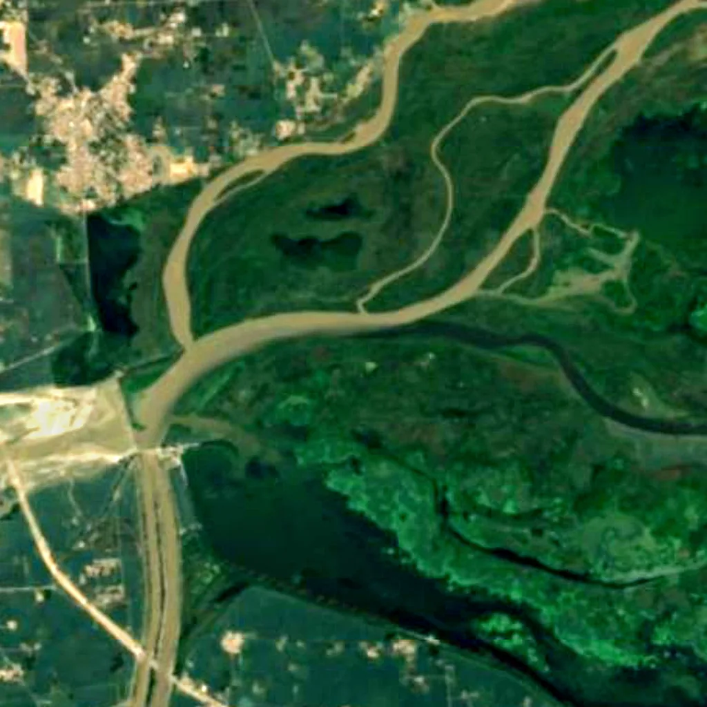 Harike Wetland seen from above (Sentinel-2)