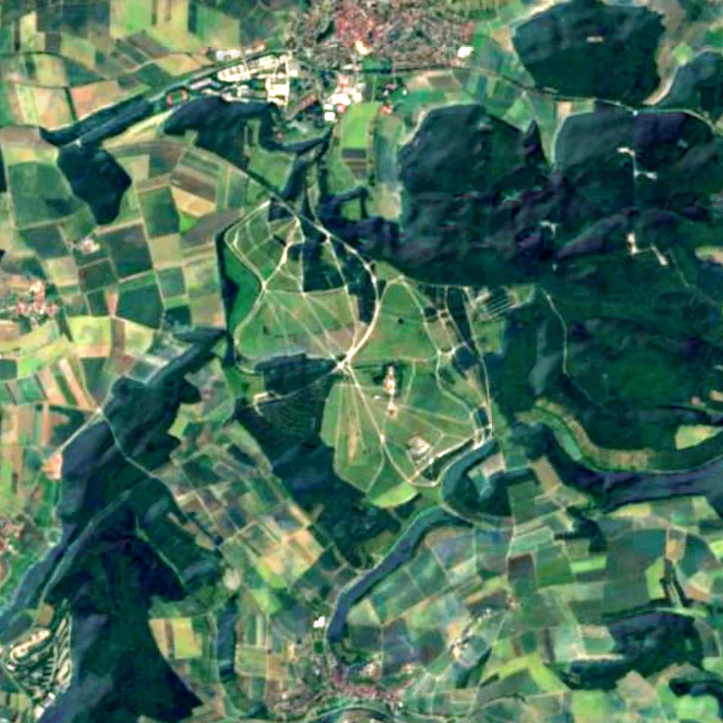 Heiden und Wälder Tauberland seen from above (Sentinel-2)