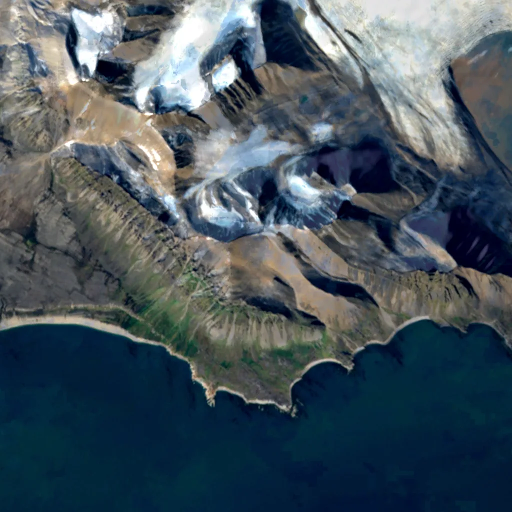 Ingeborgfjellet seen from above (Sentinel-2)