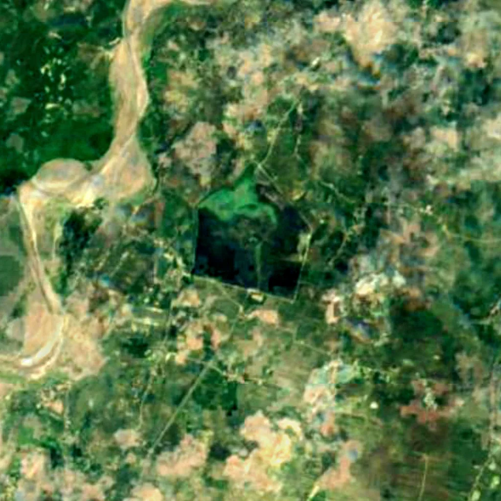 Jagdishpur Reservoir seen from above (Sentinel-2)