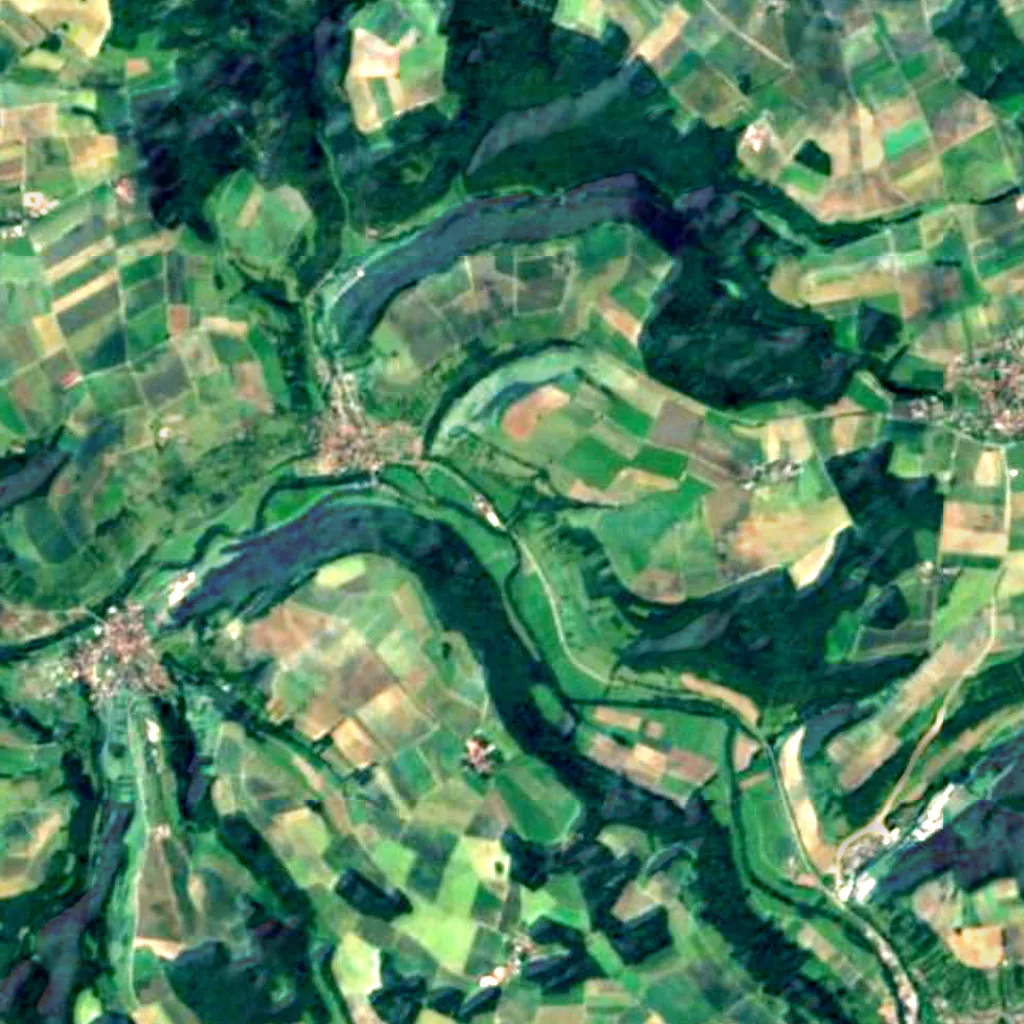 Jagst mit Seitentälern seen from above (Sentinel-2)
