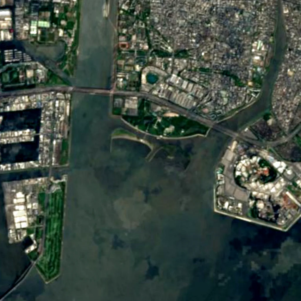 Kasai Marine Park seen from above (Sentinel-2)