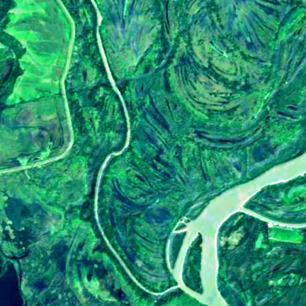 Kopački Rit Nature Park seen from above (Sentinel-2)