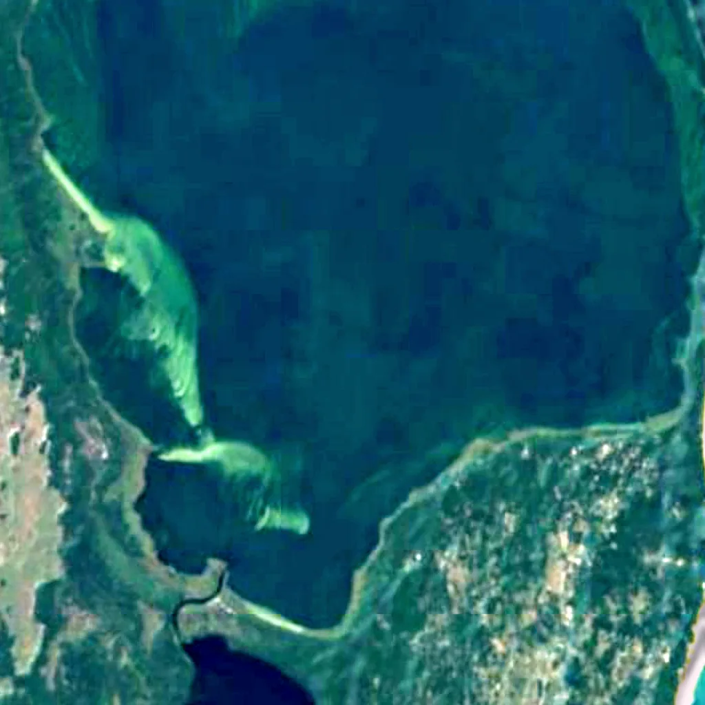 Kosi Bay seen from above (Sentinel-2)