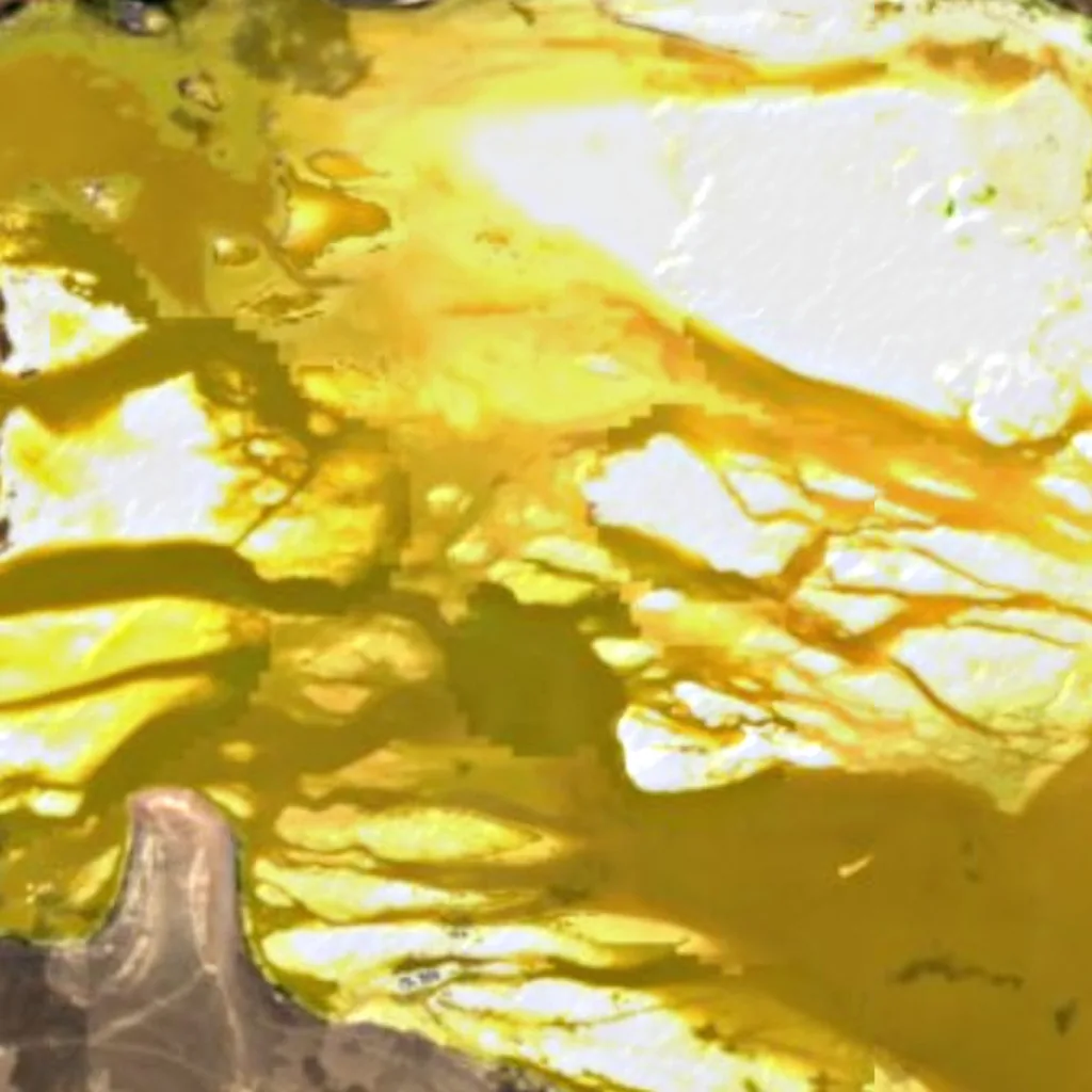 Laguna Colorada seen from above (Sentinel-2)