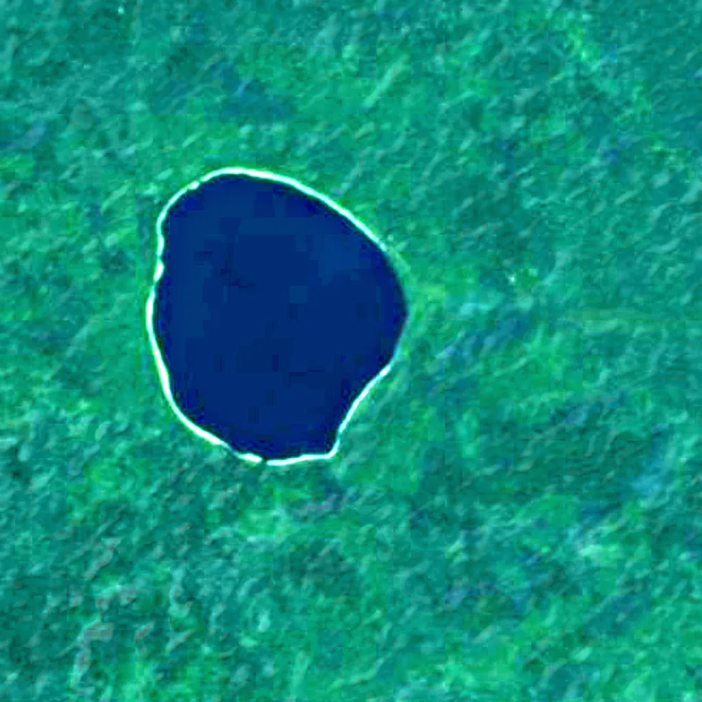 Laguna Lachuá seen from above (Sentinel-2)