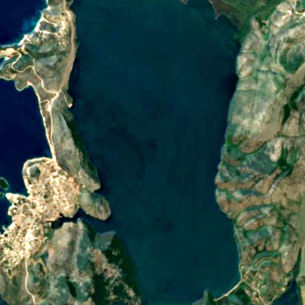 Lake Butrint seen from above (Sentinel-2)