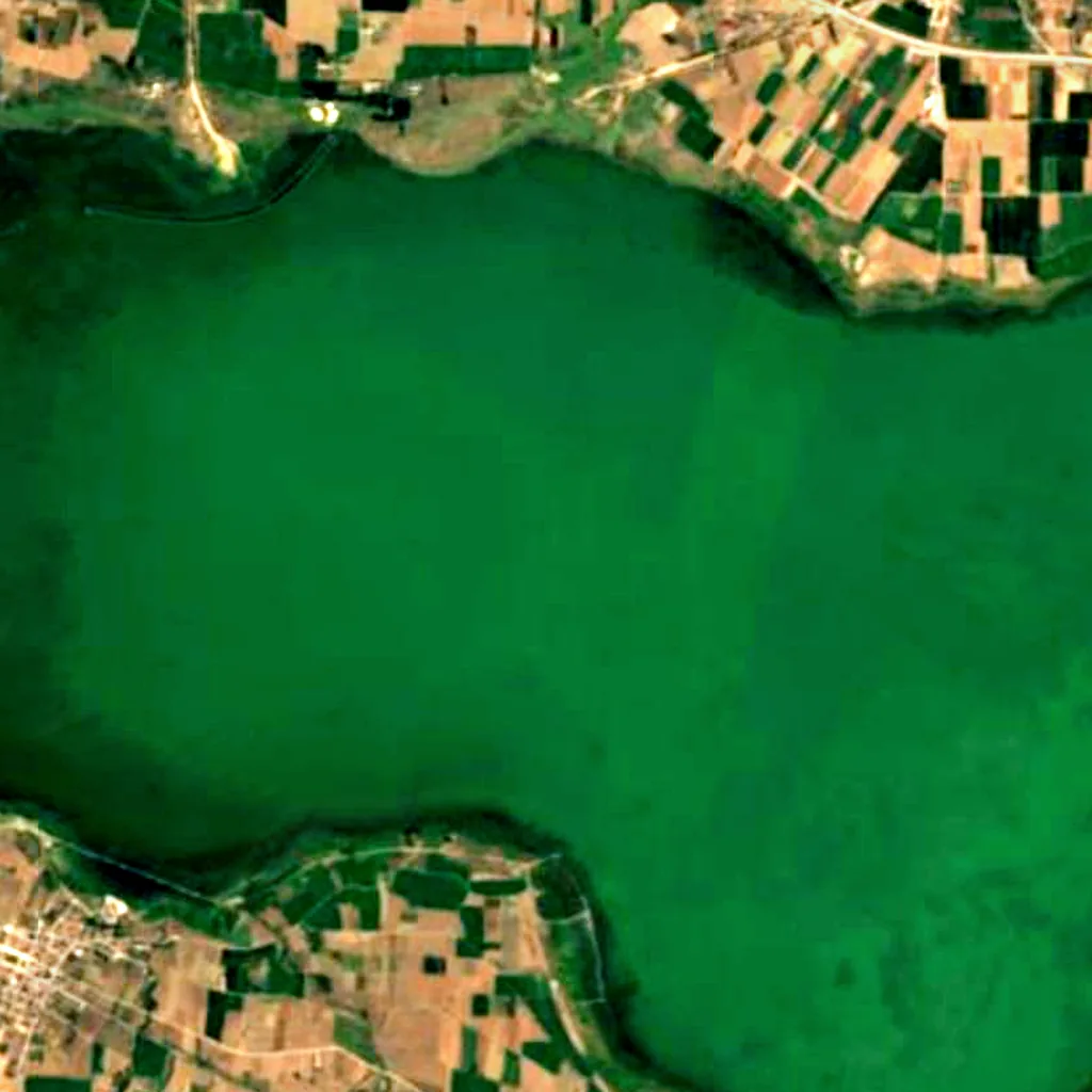 Lake Koroneia seen from above (Sentinel-2)