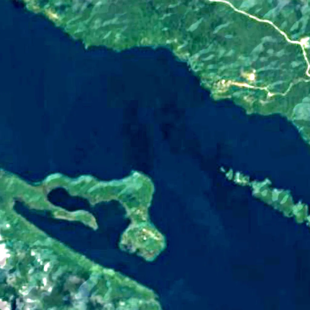 Lake Kutubu seen from above (Sentinel-2)
