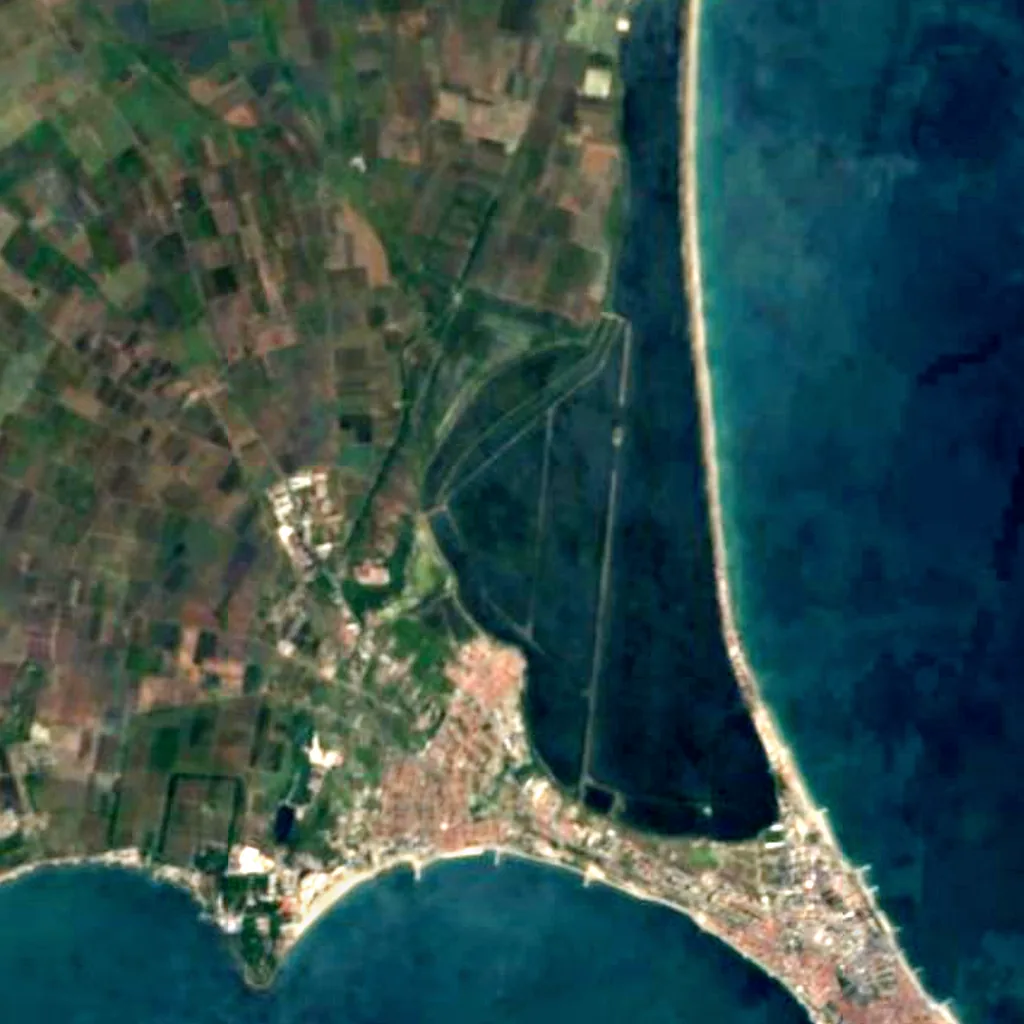 Lake Pomorie seen from above (Sentinel-2)