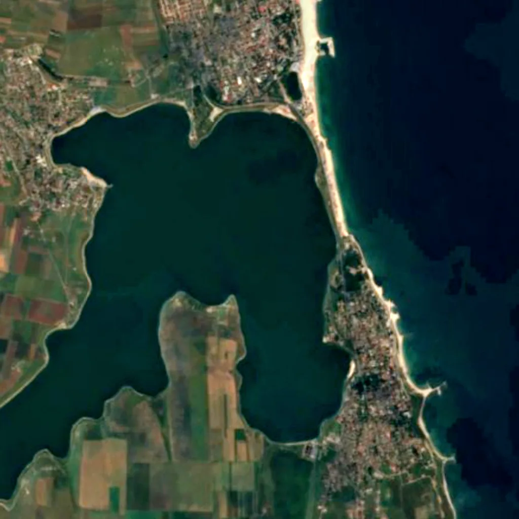 Lake Techirghiol seen from above (Sentinel-2)