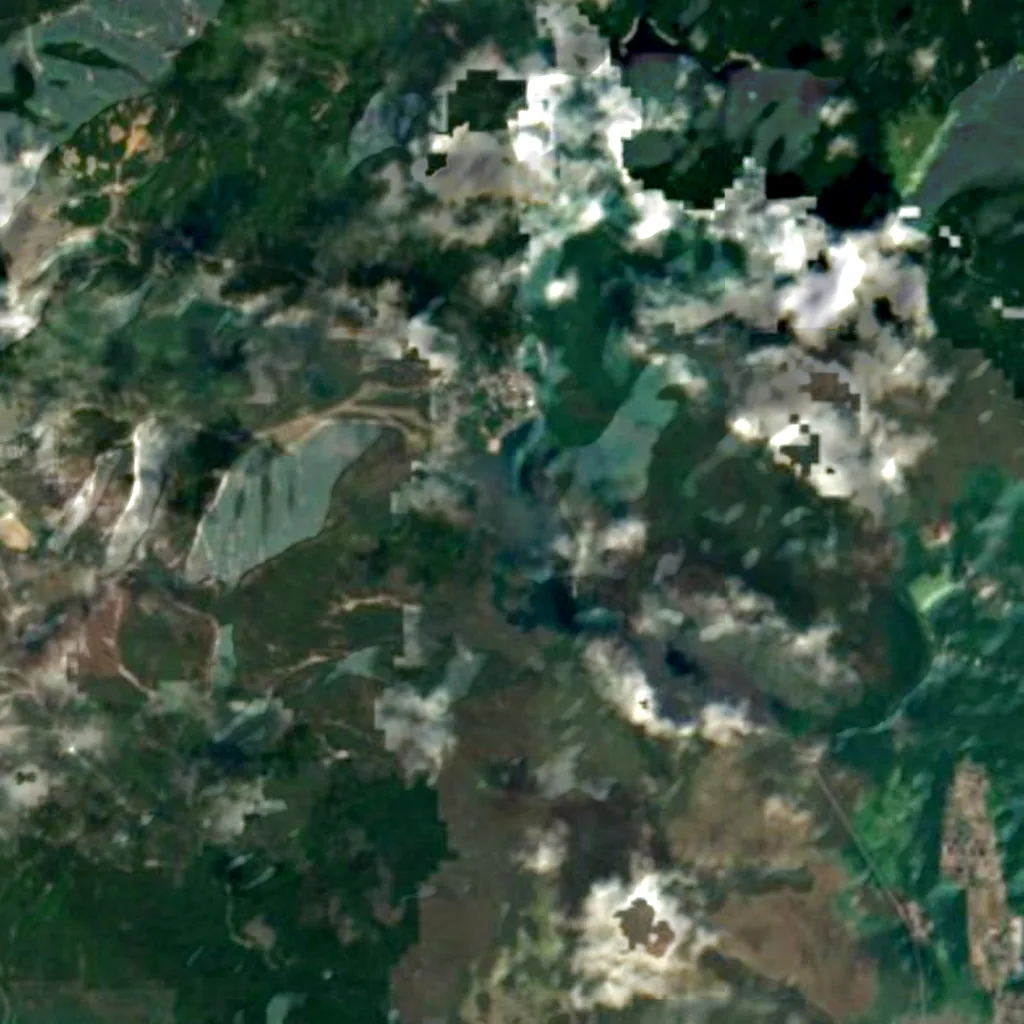 Lake Yunoko seen from above (Sentinel-2)