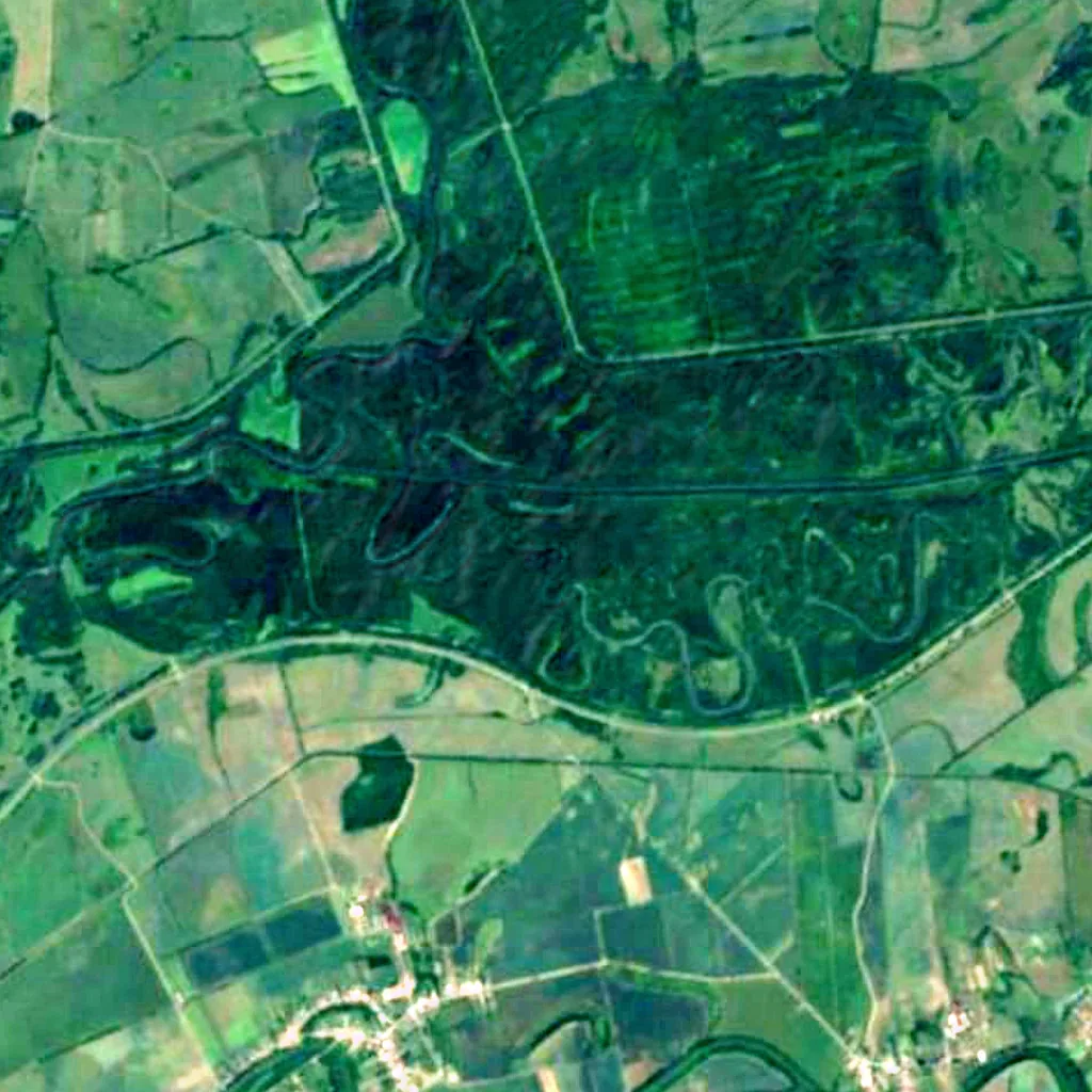 Latorica Protected Landscape Area seen from above (Sentinel-2)