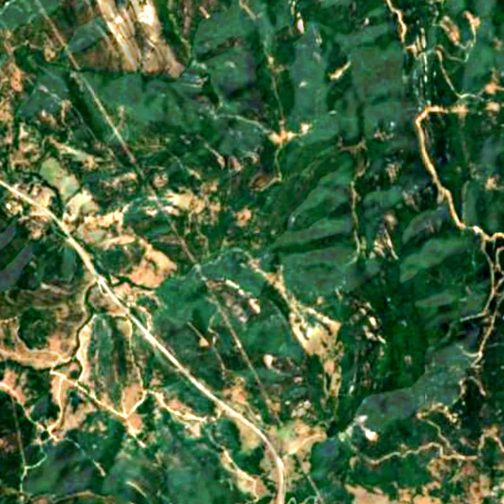 Los Alcornocales Natural Park seen from above (Sentinel-2)