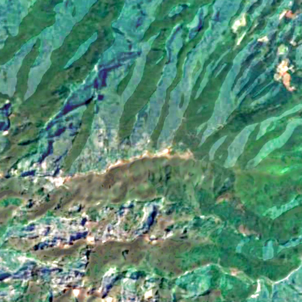 Maciço Montanhoso Oriental da Ilha da Madeira seen from above (Sentinel-2)