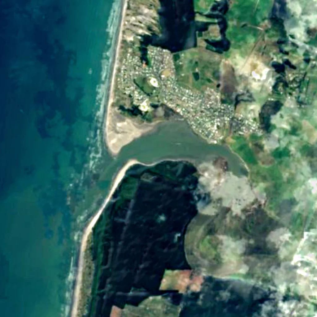 Manawatū Estuary seen from above (Sentinel-2)