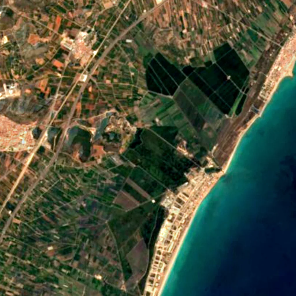 Marjal i estanys d'Almenara seen from above (Sentinel-2)