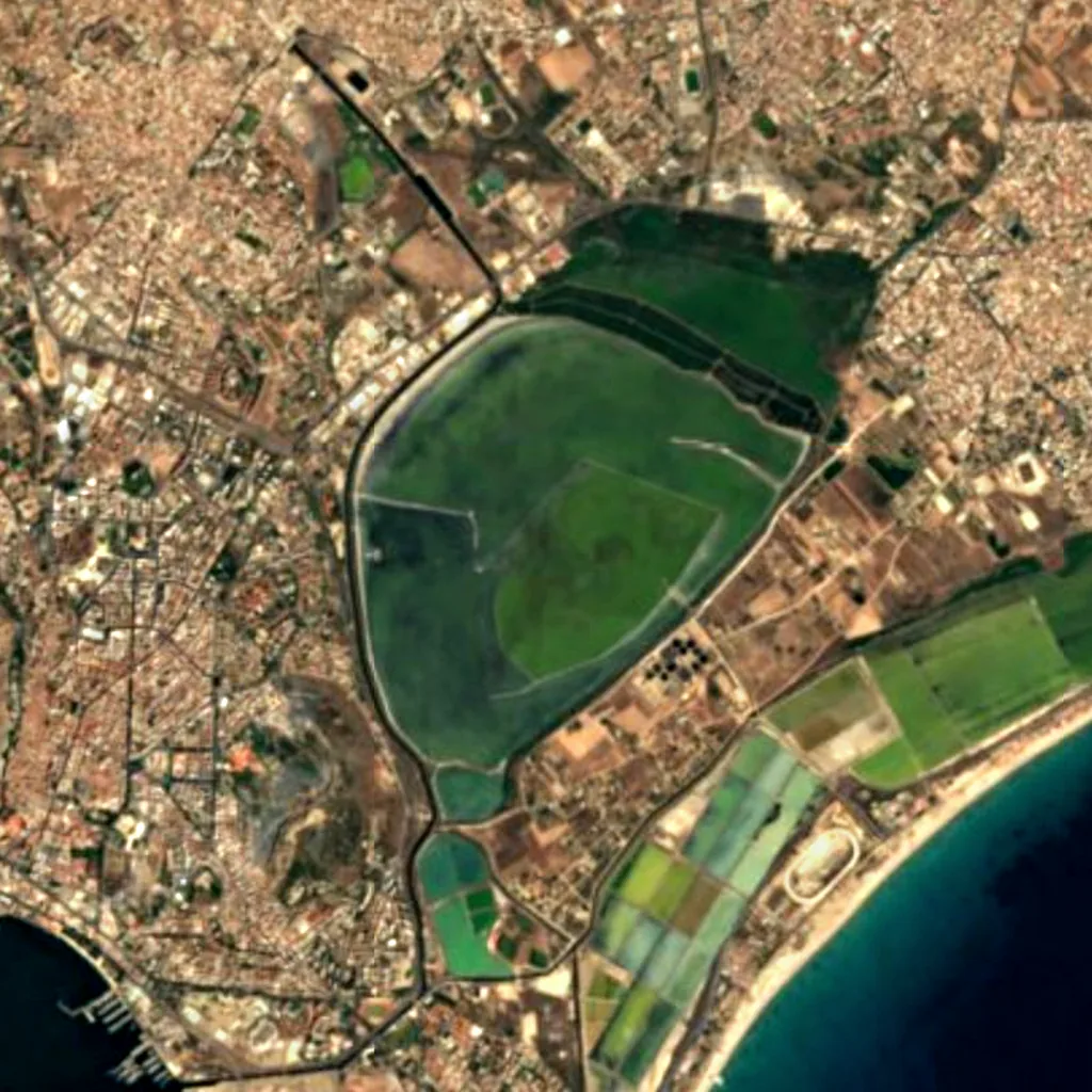 Molentargius – Saline Regional Park seen from above (Sentinel-2)