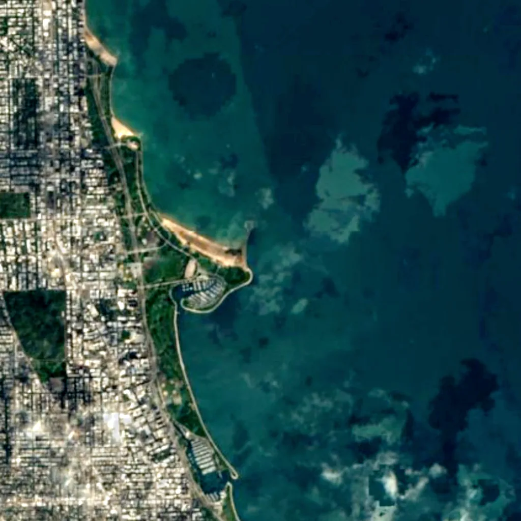 Montrose Point Bird Sanctuary seen from above (Sentinel-2)