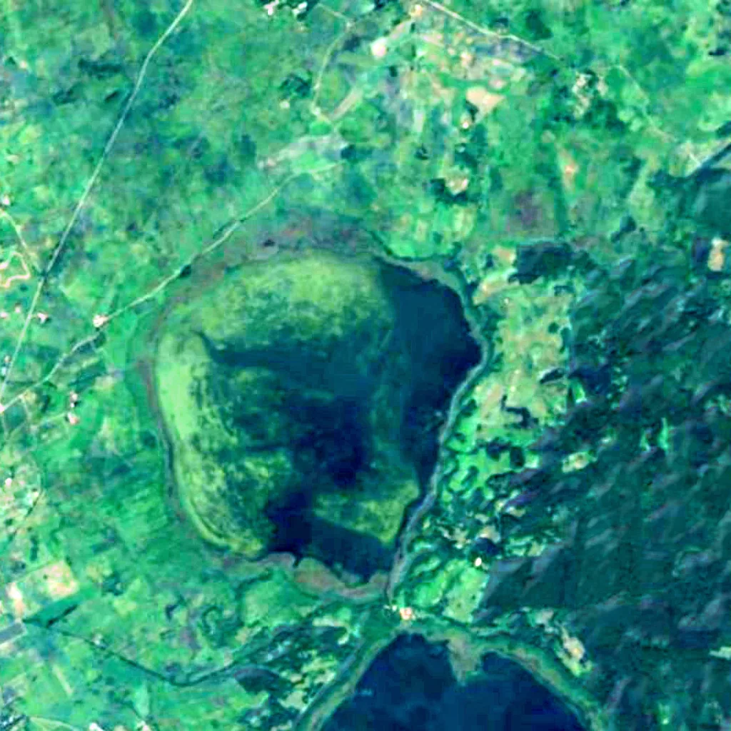 Nature reserve Jezioro Łuknajno seen from above (Sentinel-2)
