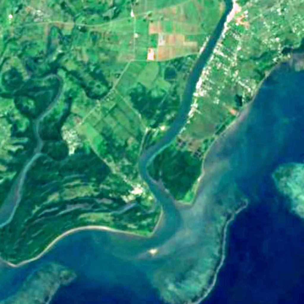 Navua River seen from above (Sentinel-2)