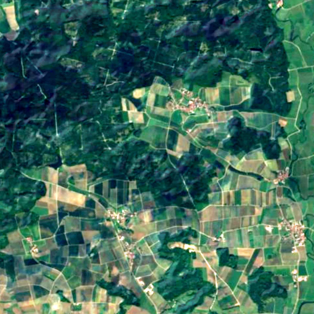Nördlinger Ries und Wörnitztal seen from above (Sentinel-2)