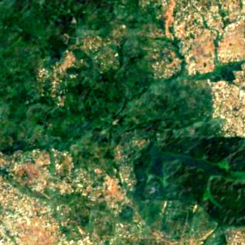 Owabi Wildlife Sanctuary seen from above (Sentinel-2)
