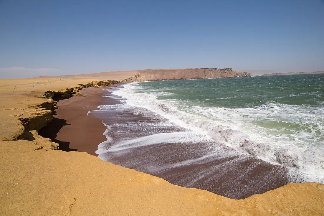 The red beach of Paracas National Reserve