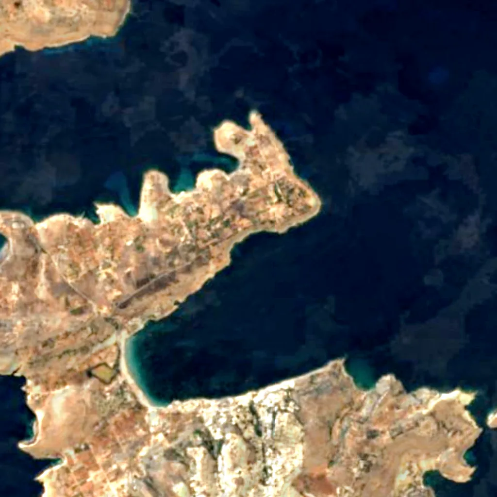 Rdum Tal-Madonna Important Bird Area seen from above (Sentinel-2)