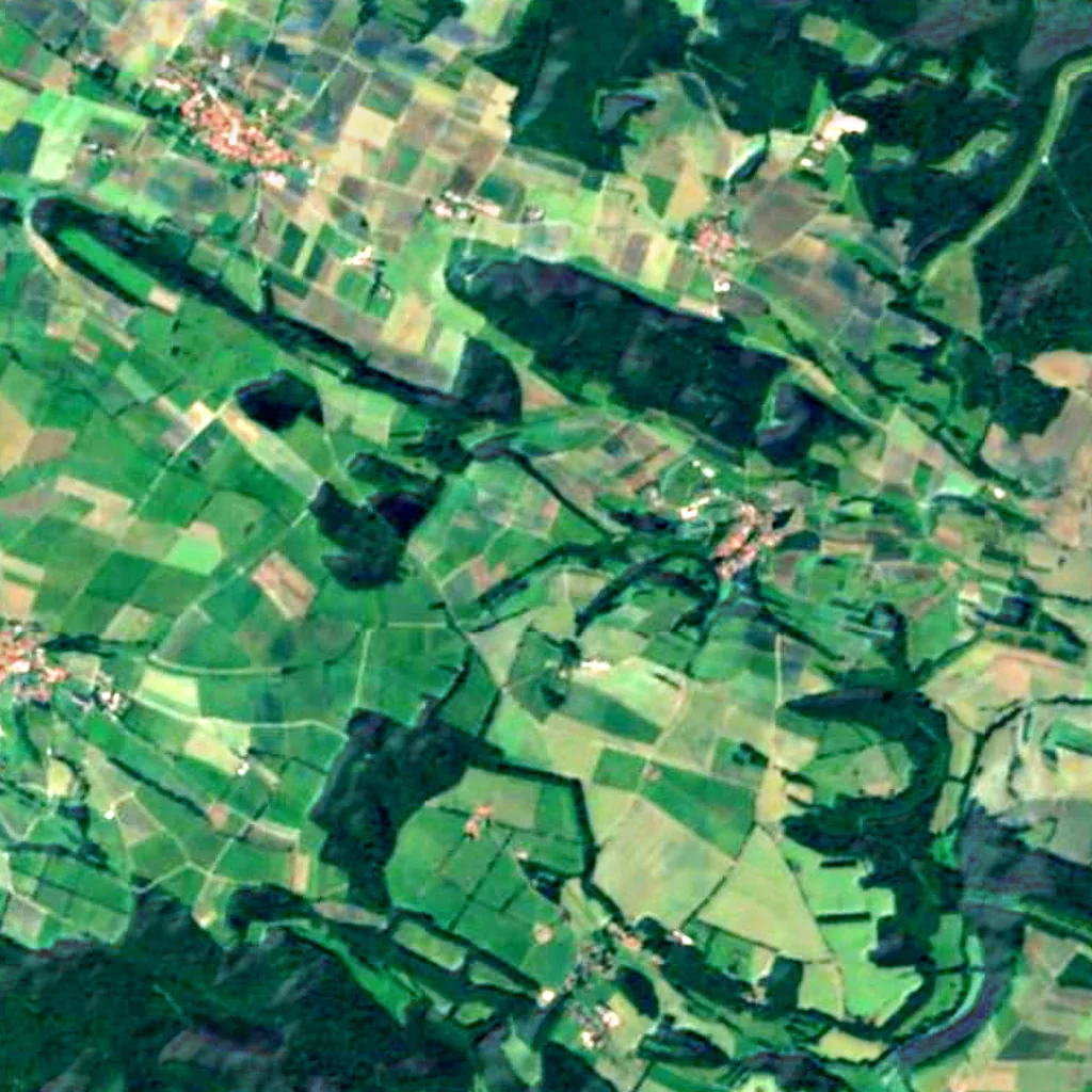 Rendaer Höhe seen from above (Sentinel-2)