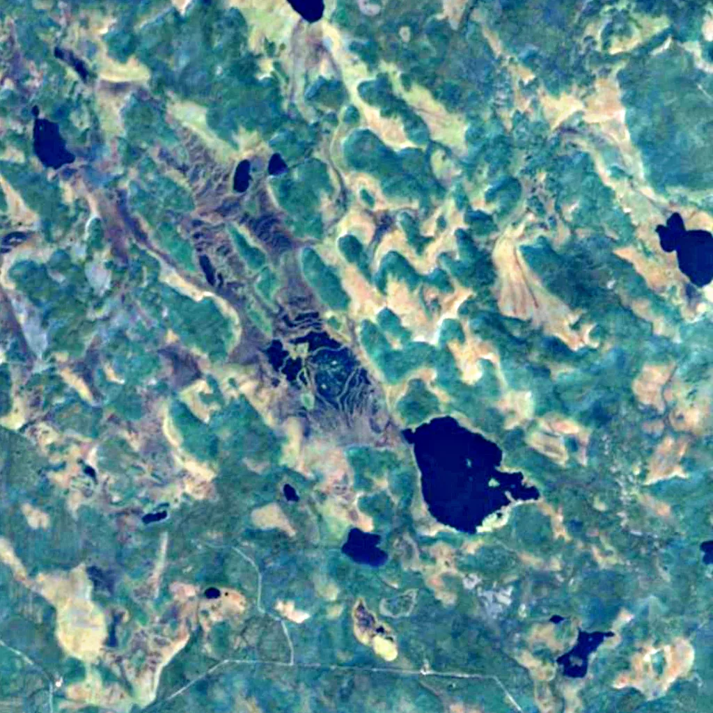 Salamajärvi National Park seen from above (Sentinel-2)